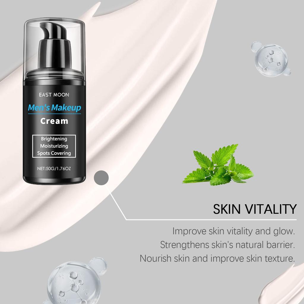 Мужской крем для осветления макияжа, Мужской крем для макияжа, Увлажняющий консилер-крем для мужчин, Натуральный консилер, Освежающий консилер Pores LazyCream