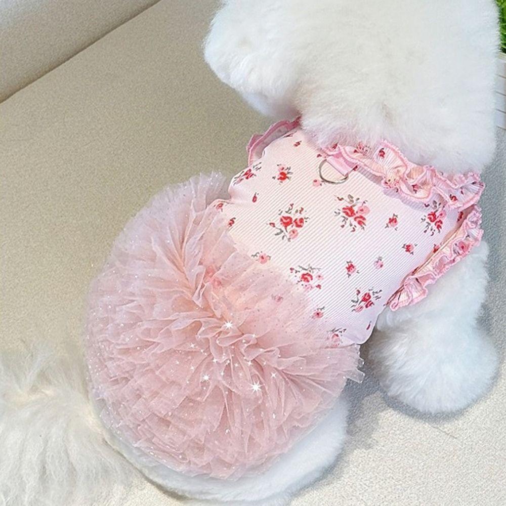 Pet Costumes Summer Thin Pet Floral Dress Comfortable Sleeveless Dog Skirt Breathable Puppy Sweatshirt Pet Supplies