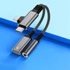 L-Shaped iP/USB-C To 3.5mm Female+Type-C Charging Cable Audio Charging Adapter