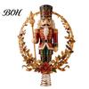 Indoor Festive Winter Decoration Lighted Christmas Tree Topper, Illuminated Santa Claus Gingerbread Nutcracker Treetop Light Up Holiday Topper