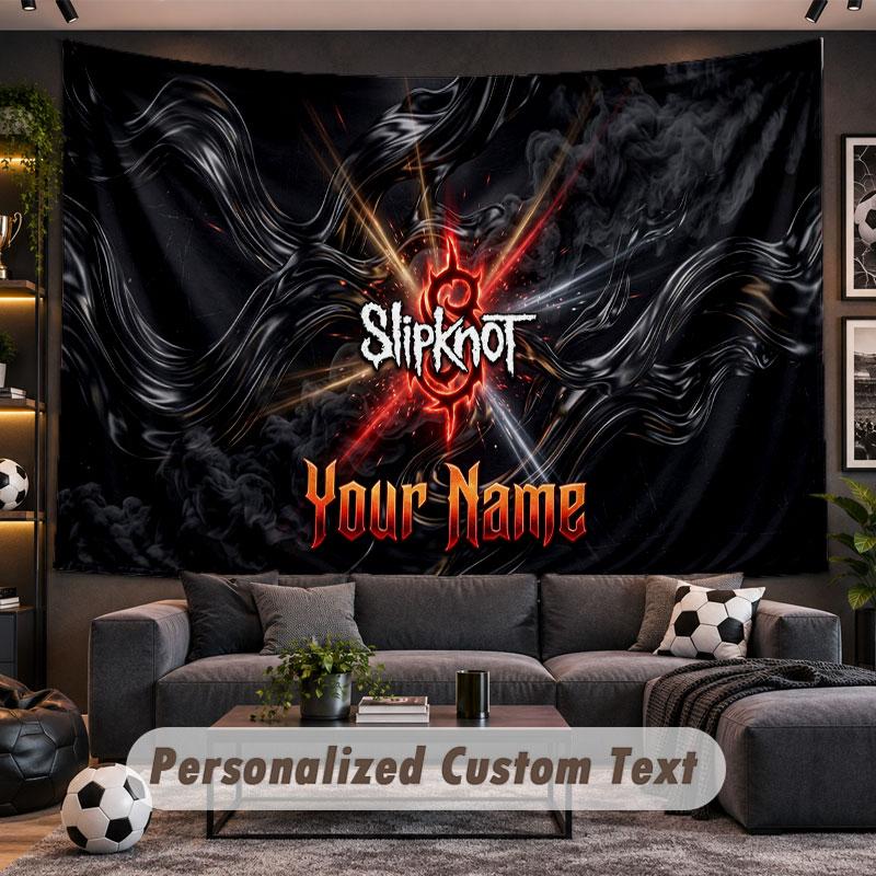 Wall Hanging Tapestry Custom NameSlipknot Pattern Personalized Printed Fabric Wall Decor
