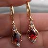 Luxury Temperament Drop-shaped Ntural Gemstone  Popular Jewelry Diamond-set Zircon Dangle Earrings for Women Gift