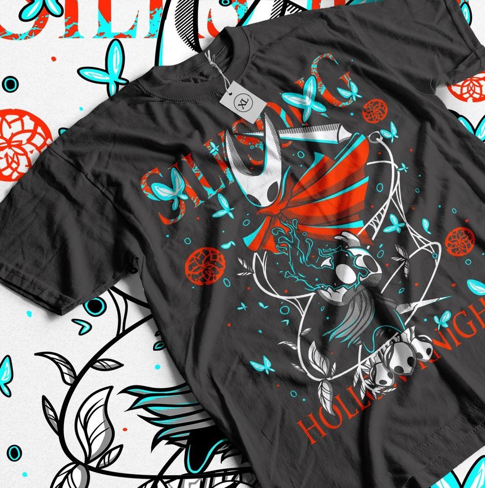 Hollow Knight Silksong Винтажная футболка Silksong Футболка Воин Инди-игра футболка Унисекс футболка