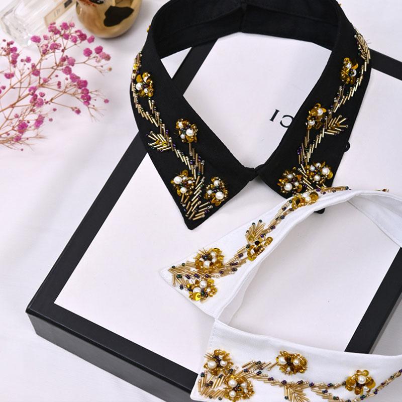 Elegant Diamond Beaded Detachable Collar for Women False Shawl Shoulder Wrap Lapel Fashionable Accessory for Women