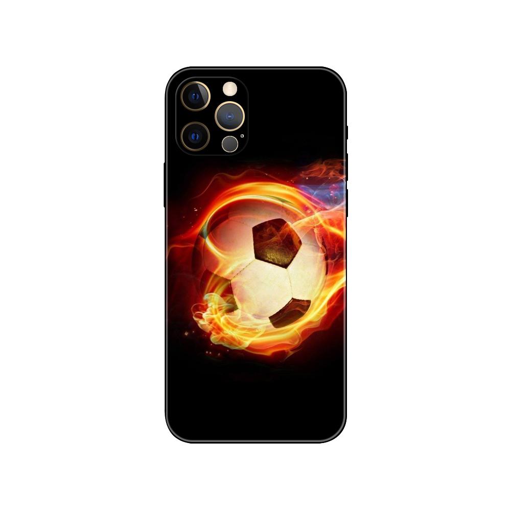 Футбольный чехол для телефона iPhone 5 5s 2020se 6 6s 7 8 plus x 10 XR XS 11 12 13 mini pro MAX черная задняя крышка из ТПУ