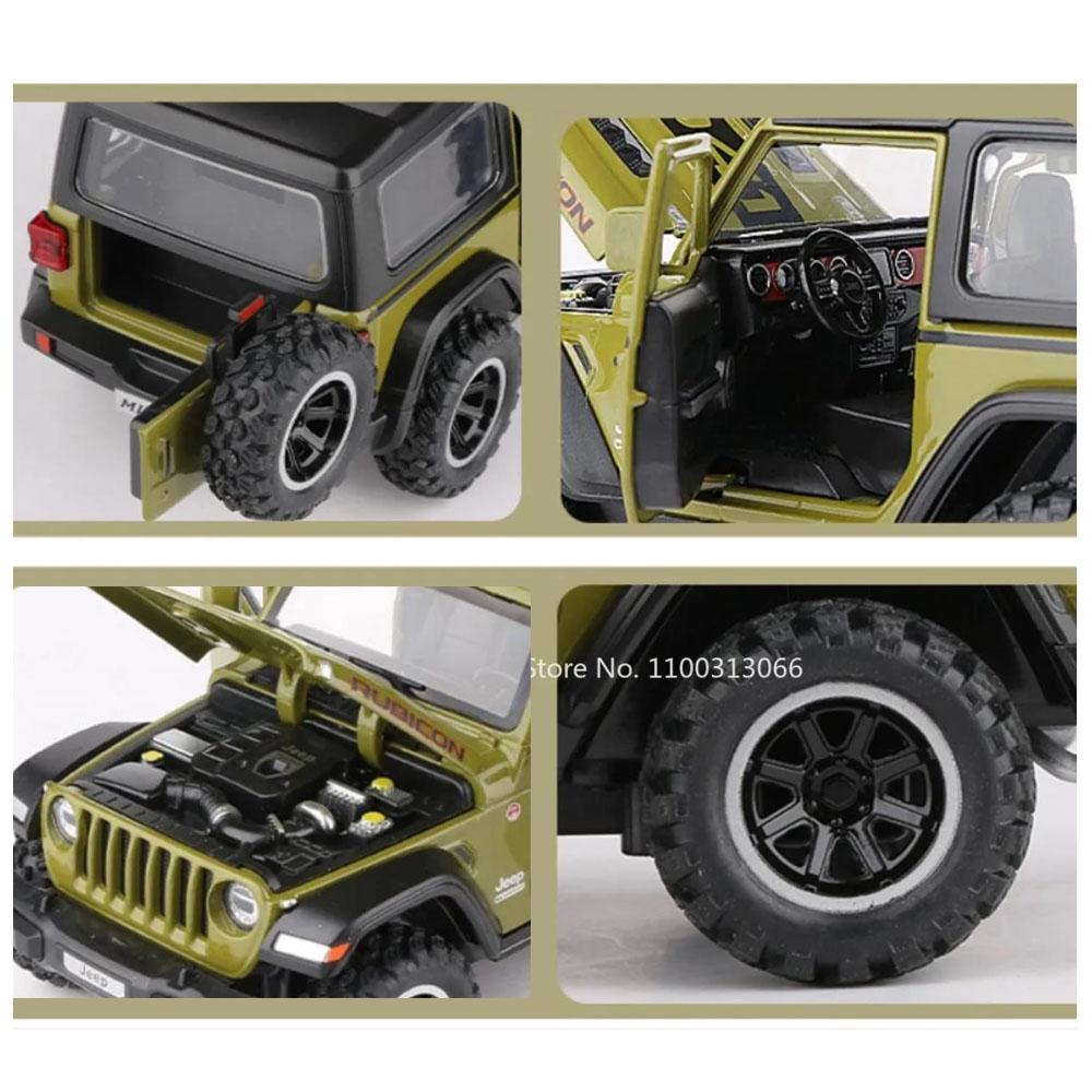 1/32 Wrangler литые модели автомобилей игрушка 1941 Rubicon металлические внедорожники со звуком световые игрушки для детей мальчиков