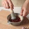 Ceramic Grinding Bowl Rod Set Durable Garlic Mortar Pestle Rice Paste Bowl  Pedestal Bowl