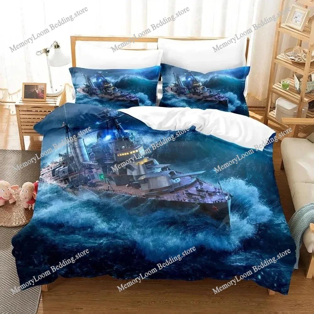 Новый комплект постельного белья World of Warships Односпальный Полуторный Двуспальный Queen King Размер Комплект для кровати Взрослый Детская Спальня Пододеяльник Комплекты 3D Печать Игра