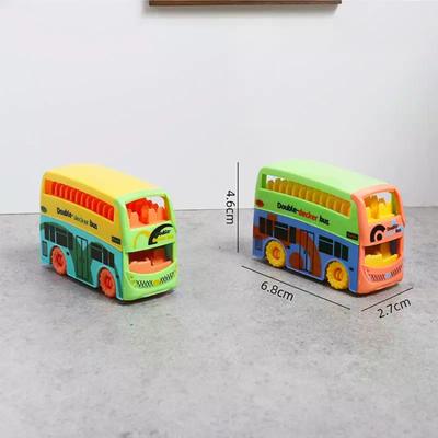 2 шт. Цветной Игровой Автобус Модель Машинки Кукольный Домик Мини Двойной Автобус Игрушка Раннее Развитие Игрушки Для Малышей Мальчиков Девочек Подарок