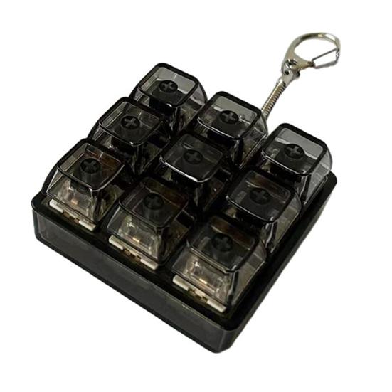 Брелок-подвеска Механическая клавиатура Игрушка для снятия стресса с тактильным щелкающим звуком Прозрачные кнопки со светодиодной подсветкой Портативный брелок