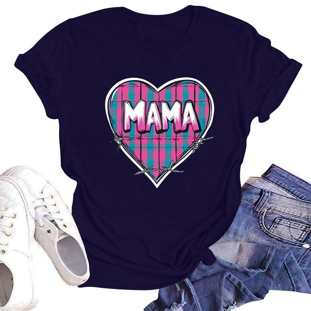 Женская повседневная футболка с круглым вырезом и короткими рукавами с принтом