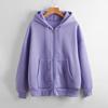 Women's Zipper Hoodie High Street Unisex Style Double Pockets Oversize Loose Sweatshirts Outerwear Top Plus Size
