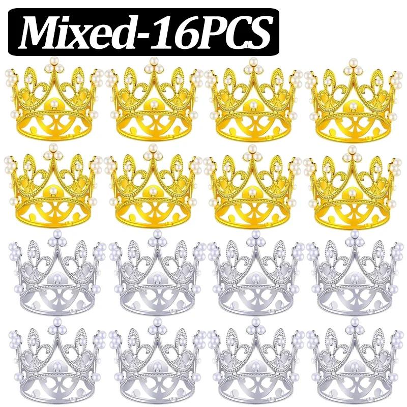 20/1 шт. Мини-корона, украшение для торта, принцесса, топпер, детская жемчужная тиара, украшение для свадебного торта на день рождения, вечеринку, украшение для торта