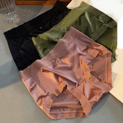 Сексуальное кружевное нижнее белье для женщин, бесшовные трусики из замороженного шелка с шелковистым тактильным прикосновением, невидимое атласное кружевное женское нижнее белье, трусики, трусы