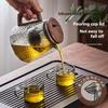 GIANXI 590ML Magnetic Lid Wooden Handle Teapot For Tea Transparent Tea Infuser Teapot Separation Filter Puer Tea Brewing Kettle