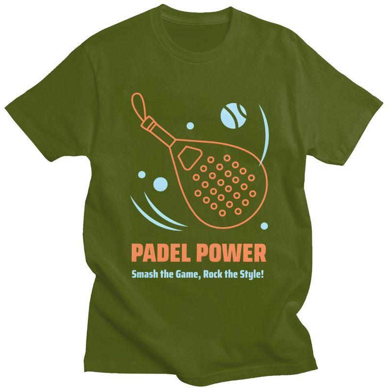 Padel Power Padel Tennis Player T Shirt for Unisex Pure Cotton Tshirt Casual Sumer Style Short Sleeve Tee Shirt Loose Fit