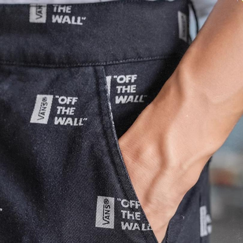 Vans Ретро Спортивные Уличные Джинсовые Тканые Повседневные Брюки Мужские Нижние Части Черные VN000GQBCRG