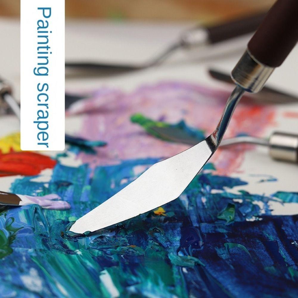 Acrylic Color Mixing Scraper Stainless Steel Palette Spatula Art Painting Scraper  Artist