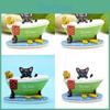 Taking Cat Black A Bath In The Bathtub Resin Ornament For Home Gifts Styling