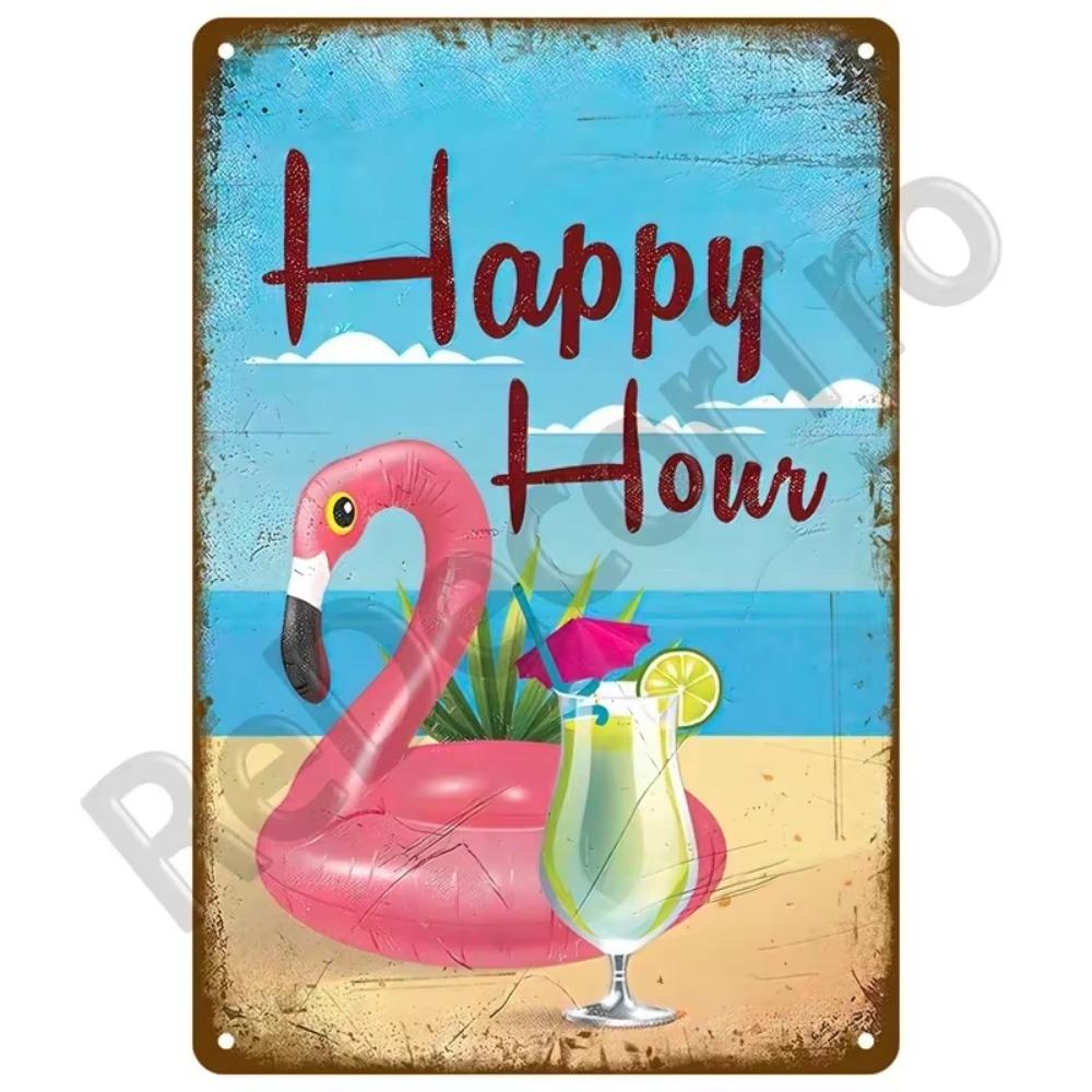 1PC Transform Your Space This Summer: 1PC Exquisite Vintage Metal Plaque, Perfect for Coastal Decor In Homes, Beach Bars & More