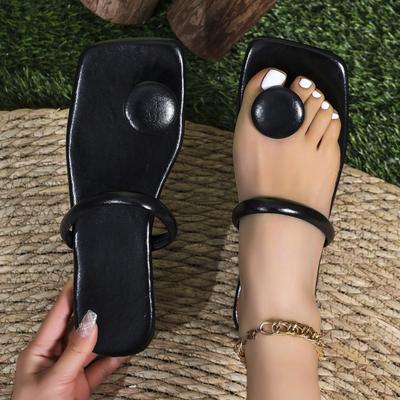 Женские туфли на плоской подошве Летняя обувь Модные сандалии с застежкой-носком 2024 Новый тренд Повседневные женские пляжные шлепанцы Шлепанцы Прогулочные Zapatos