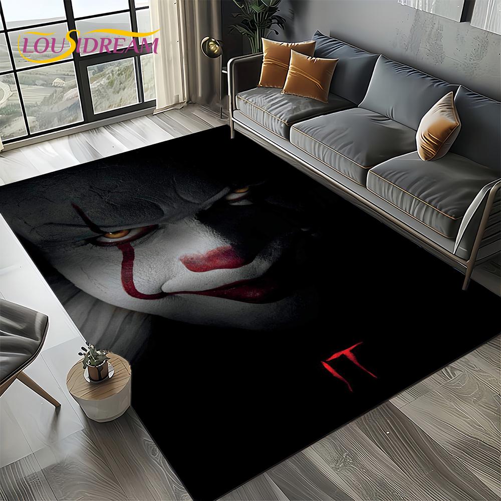 Ковер Коврик Персонаж Фильма Ужасов Чаки Пеннивайз Хэллоуин Пила для Гостиной Спальни Дома Украшение Дивана, Нескользящий Напольный Коврик