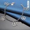 925 Sterling Silver Clover Flower Pendant Bracelet Chain Fashionable Wedding Jewelry