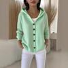 New Hooded Knitted Cardigan Solid Color Casual and Fashionable Sweater Jacket for Women In Autumn and Winter