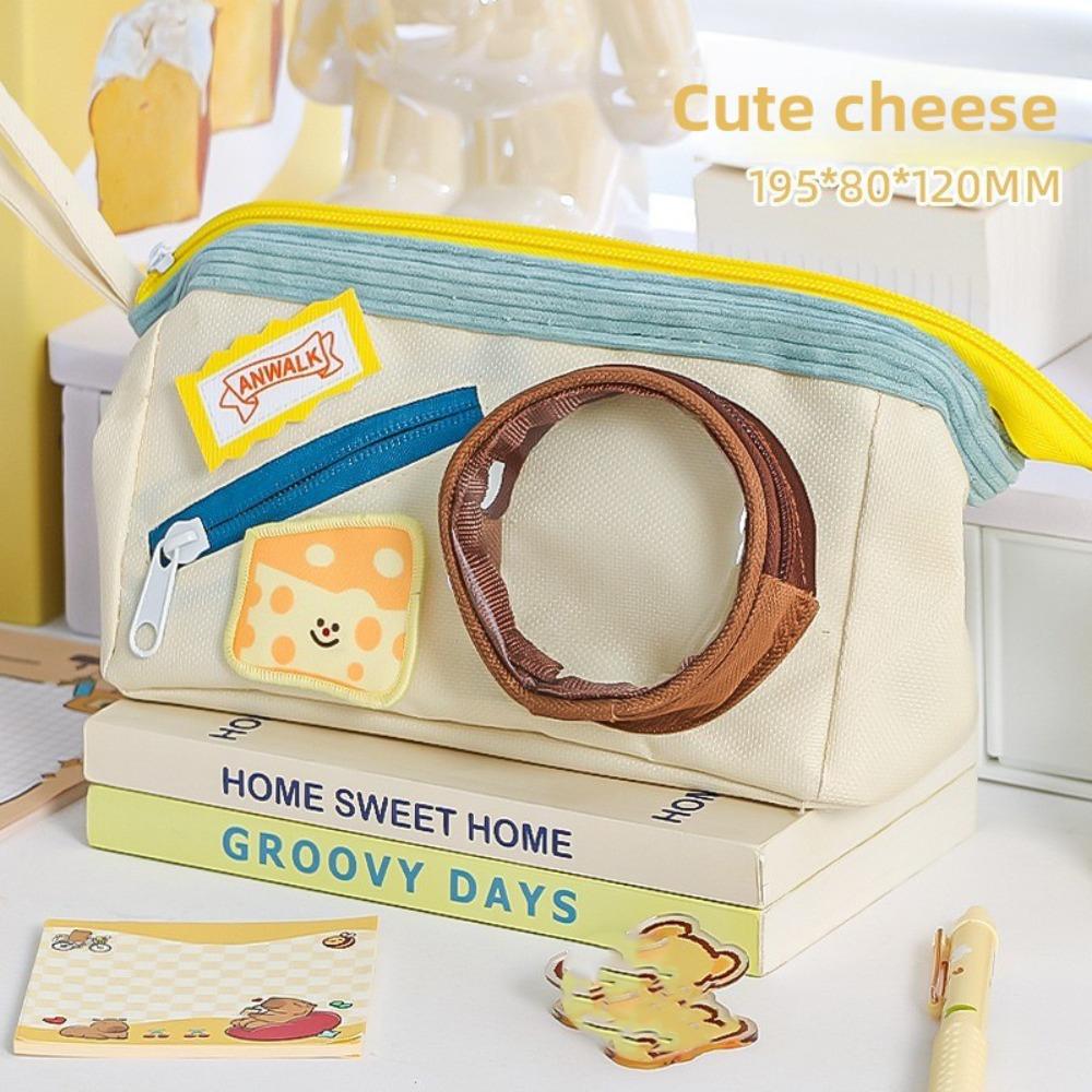 Cartoon Food itabag Pen Bags Large Capacity Zipper Pen Bag New Stationery Storage Pouch