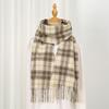 Осенне-зимний шарф из имитации кашемира, женский, теплый, ретро, студенческий, длинная шаль, корейский, высококачественный, клетчатый шарф