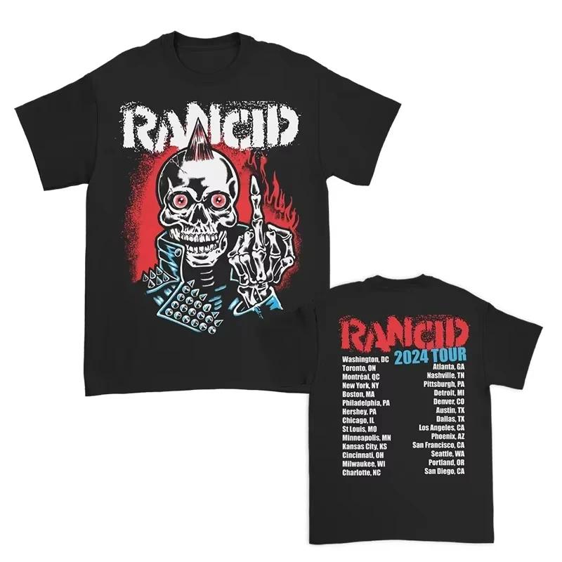 Rancid Spoiled Band Британский Панк-рок Американская Уличная Мода Принт Черепа Свободный Принт Летняя Футболка для Мужчин и Женщин