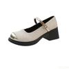 Summer Retro Low Heel Mary Janes Women Shoes Fashion Buckle Thick Heels Pumps Woman Round Toe Party Dress Shoes2024