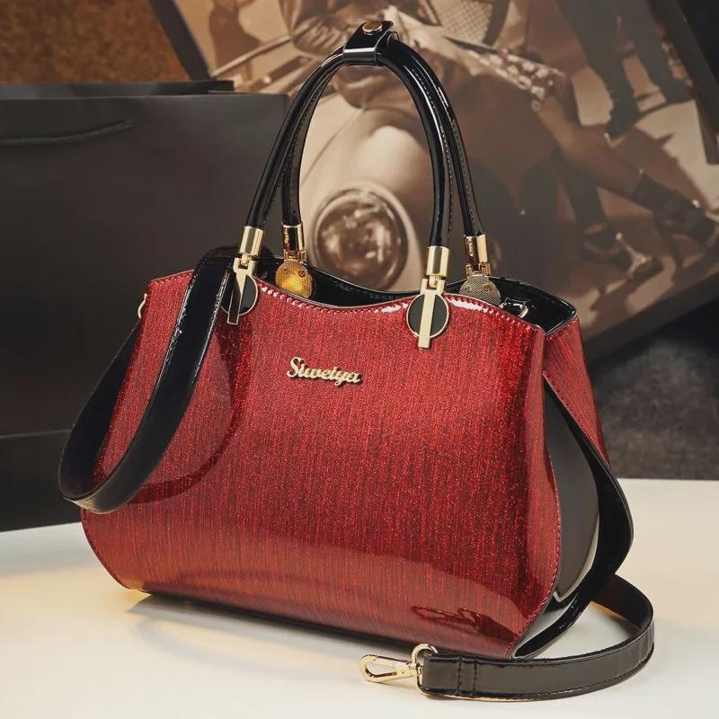 2024 Genuine Leather Stylish Handbags for Middle-Aged Women: Large Shoulder and Messenger Bags