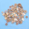 100pcs/lot Mix Shape 2 Holes Natural Color Wooden Pattern Wood Sewing Buttons