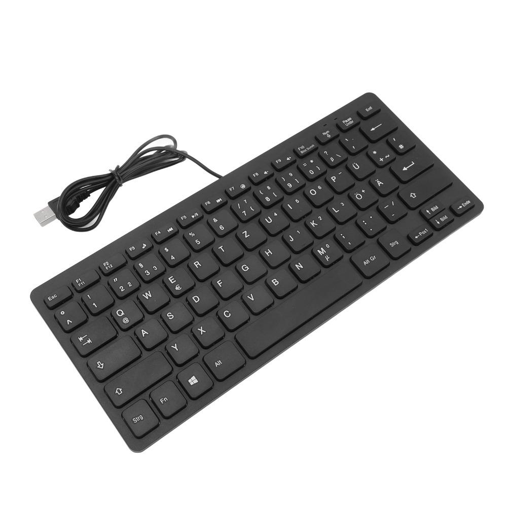 78 Keys Language Keyboard Splash Proof USB Wired Keyboard Durable Ultra Thin Keyboard Office Work