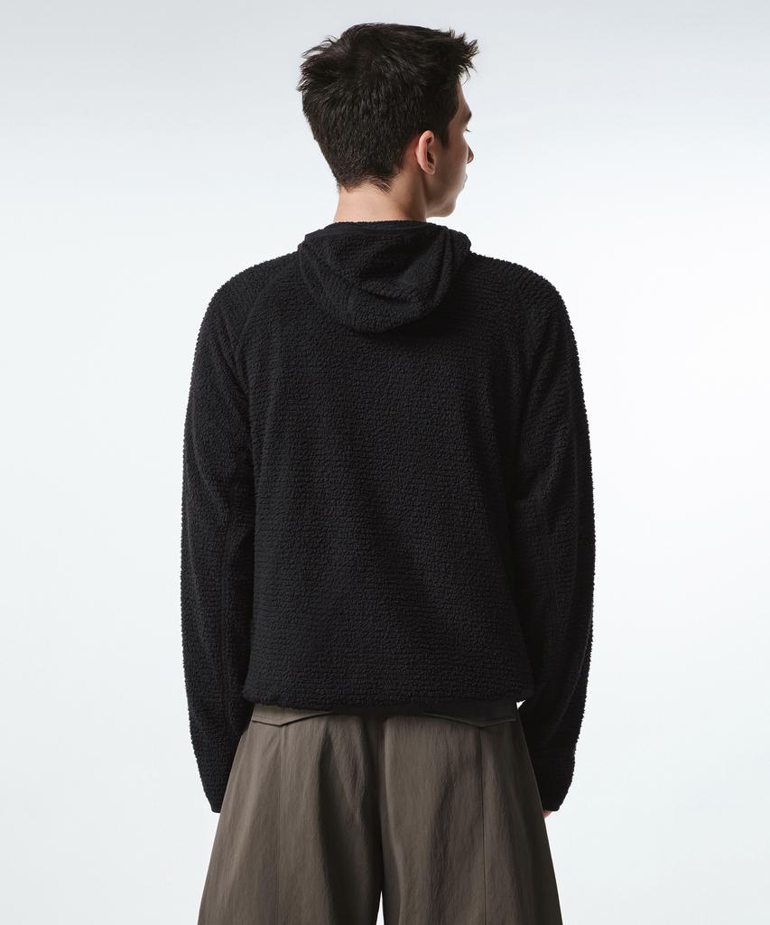 MUSINSA STANDARD [City Leisure] Mesh Fleece Hooded Zip-Up [Black]