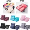 Qx Oxford Cloth Travel Storage Bag Suitcase Set Of 6 For Clothes And Underwear