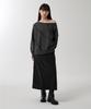 MAHAGRID Cut Off One Shoulder Sweatshirt Charcoal(Mg2Fsfm452A)