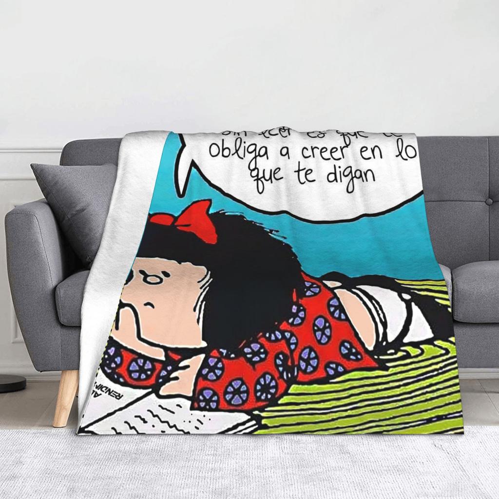 Mafaldas blankets Kawaii Cute Amine Flannel Funny Warm Throw blanket for Bedspread Summer