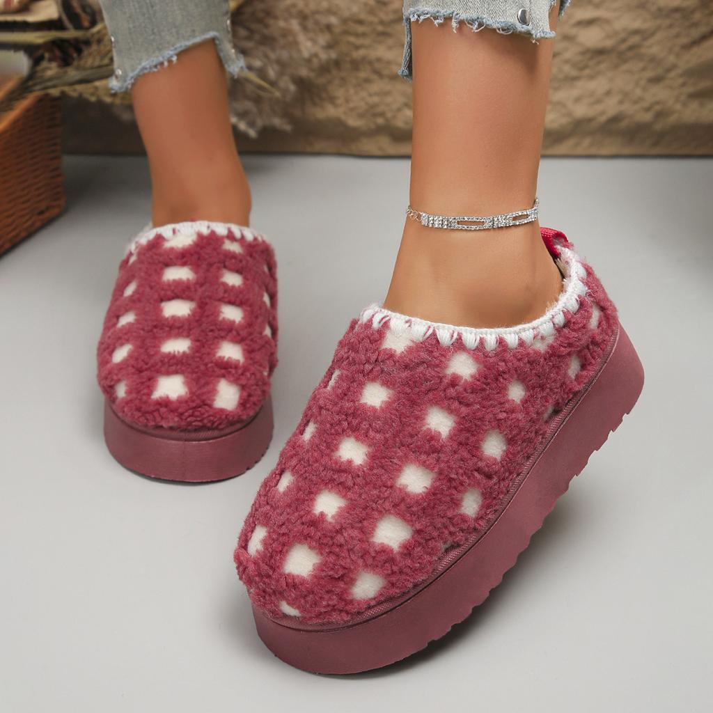 Женские тапочки 2024 года, новые зимние короткие плюшевые туфли на плоской подошве, зимние сапоги, теплые туфли на толстой подошве, женские тапочки большого размера из утолщенного пуха