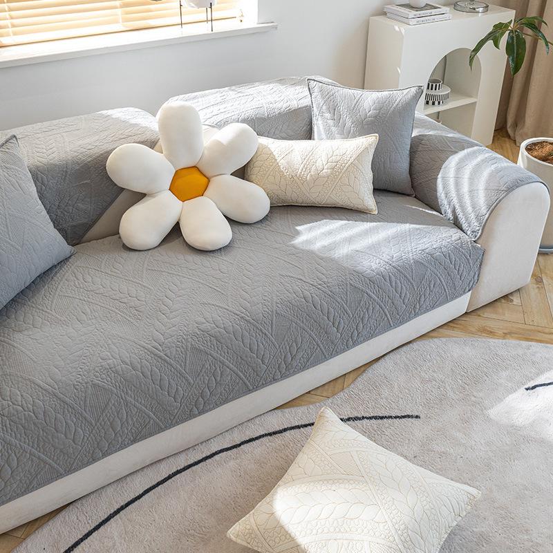 Хлопчатобумажная универсальная нескользящая подушка для дивана Four Seasons, современный минималистичный комбинированный чехол на сиденье дивана
