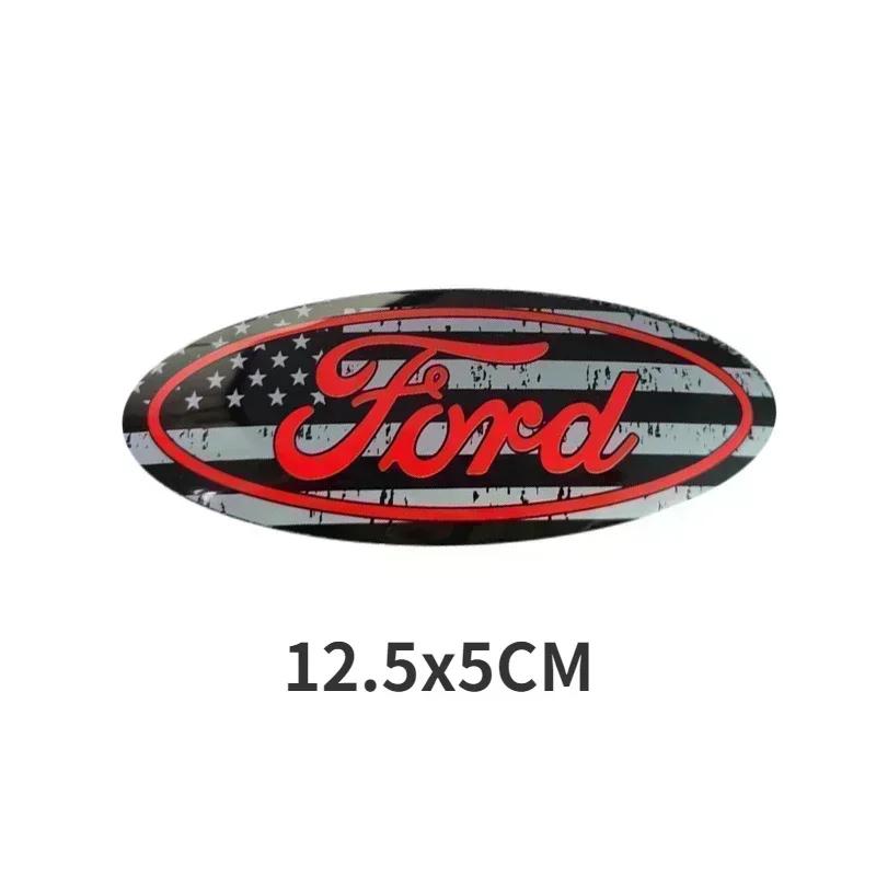 KLYE5 1Pc ABS Car Front Hood Sticker Rear Trunk Cover Badge Decal For Ford Focus Ranger Fiesta Transit Mustang Mondeo Escape Fusion