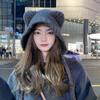 Cute Bear Ear Wool Hat Winter Beanies Warm Lace-Up Ear Protection Knitted Bomber Cap Bonnets Knitting Korea Women Warm