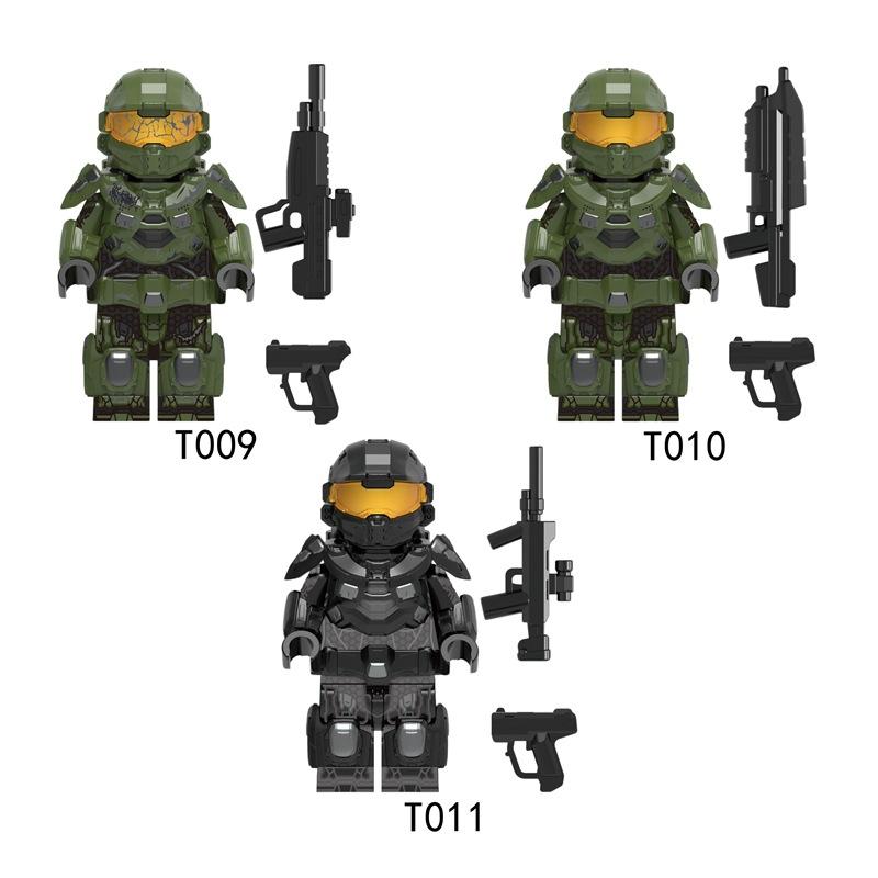 T009-T011 Строительные блоки Мигифигурки Солдат из Научной фантастики, Военные Фигурки с Оружием, Игрушки-Конструктор для Детей Мальчиков, Подарок