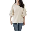 Summer New Double-layer Lotus Leaf Sleeve Crew Neck Shirt Women's Casual Loose Top Women's