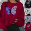 Модные женские повседневные женские толстовки с длинным рукавом и принтом бабочки, топы