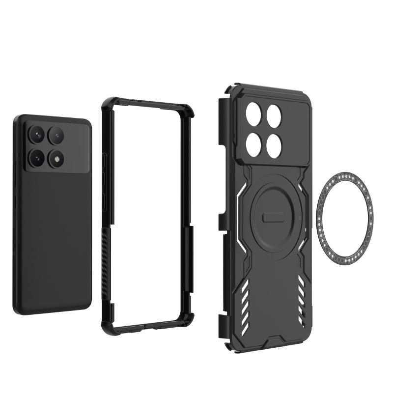 Для Poco X6 Pro Чехол Чехол Xiaomi Poco X6 Pro Capas Кольцевой Магнитный Жесткий Ударопрочный Magsafe Беспроводная Зарядка Fundas Poco X6 Pro