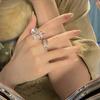 Холодный Ветер Открытое Кольцо Женское Нишевый Дизайн Высокий Сенс Крупный Циркон Кольцо на Указательный Палец Кольцо Личности