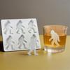 Ice Cube Mold 6-Cavity Gorilla Shape Ice Cube Tray for Whiskey Cocktails DIY Treats Reusable Easy Release Popsicle Molds