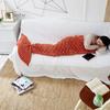 Одеяло-хвост русалки, вязаное, с текстурой чешуи, эластичное, толстое, сохраняющее тепло, спальный мешок для всех сезонов, зимнее одеяло для дивана, кемпинга, кровати, для использования в машине